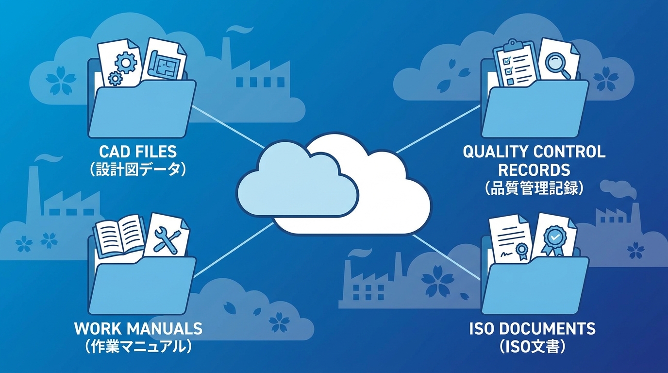 クラウドストレージと製造システムの連携イメージ